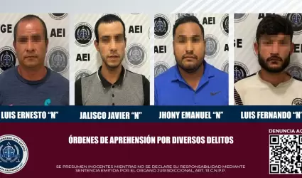 4 arrestados por agentes investigadores de la FGE