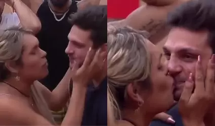 Wendy Guevara y Nicola Porcella se dieron un beso de piquito.