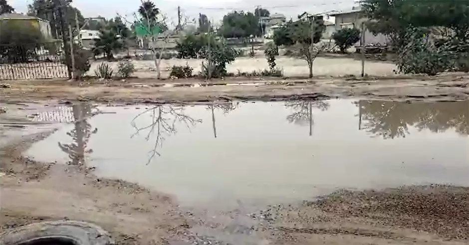 Derrame de agua negras en Ejido Ojo de Agua