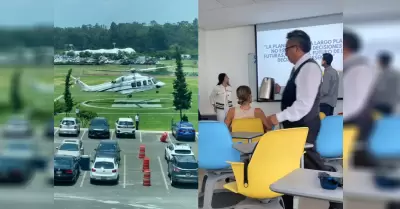 Llegan al Tec de Monterrey en helicptero