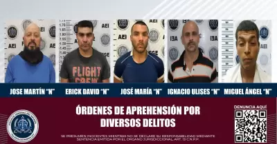 rdenes de aprehensin por diversos delitos