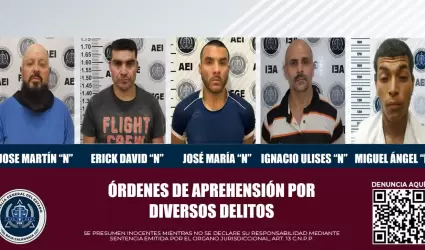 rdenes de aprehensin por diversos delitos