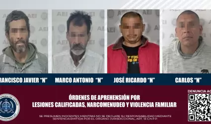 4 sujetos con rdenes de aprehensin