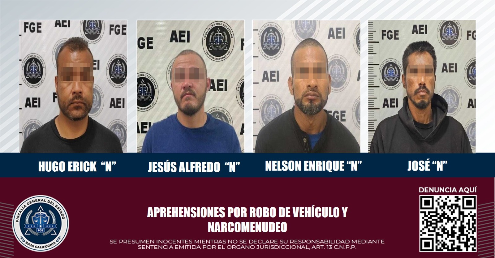 Fge Aprehende A 4 Sujetos Con Orden De Aprehensión 3 Por Robo De Vehículo Y Uno Por Delitos 6495