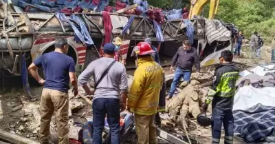 Volcadura de autobs en Oaxaca