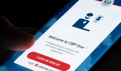 CBP Una aplicacin vista en la pantalla del smartphone