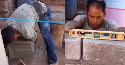 Carpintero y alba�il sin brazos se vuelve viral en TikTok