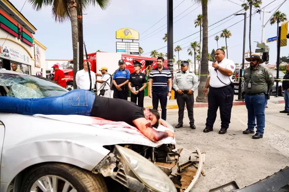 Simulacro de accidente vehicular