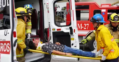 Simulacro de accidente vehicular