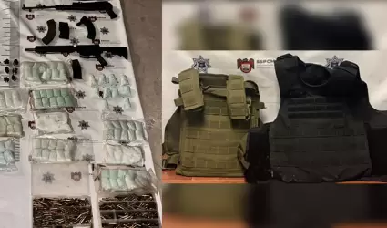 Armas, chalecos y ms de 26 kilos de fentanilo en pastillas asegurado