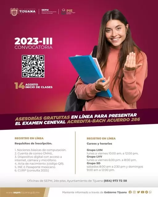 Invita a mayores de 18 aos a acreditar sus estudios de bachillerato