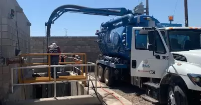 Realiza CESPM trabajos de mantenimiento en la planta de bombeo de aguas residual