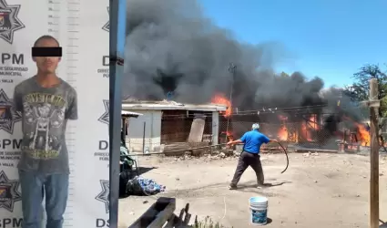 Polic�a municipal detiene a joven por incendio intencional a casa habitaci�n