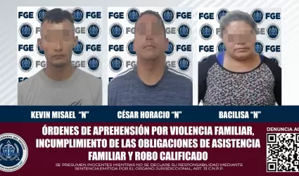 3 sujetos detenidos por varios delitos