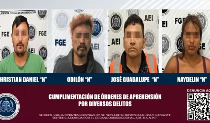 Sujetos arrestados por distintos delitos