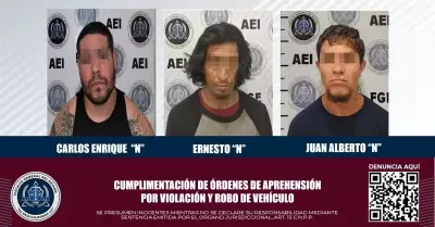 Detenidos violacin y robo de vehculo