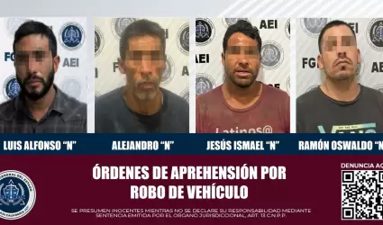 4 detenidos por robo de vehculo