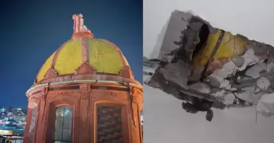 Un rel�mpago destruy� la c�pula principal del Templo de Pardo