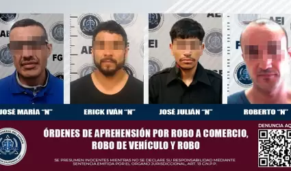 Cuatro personas capturadas por diversos delitos