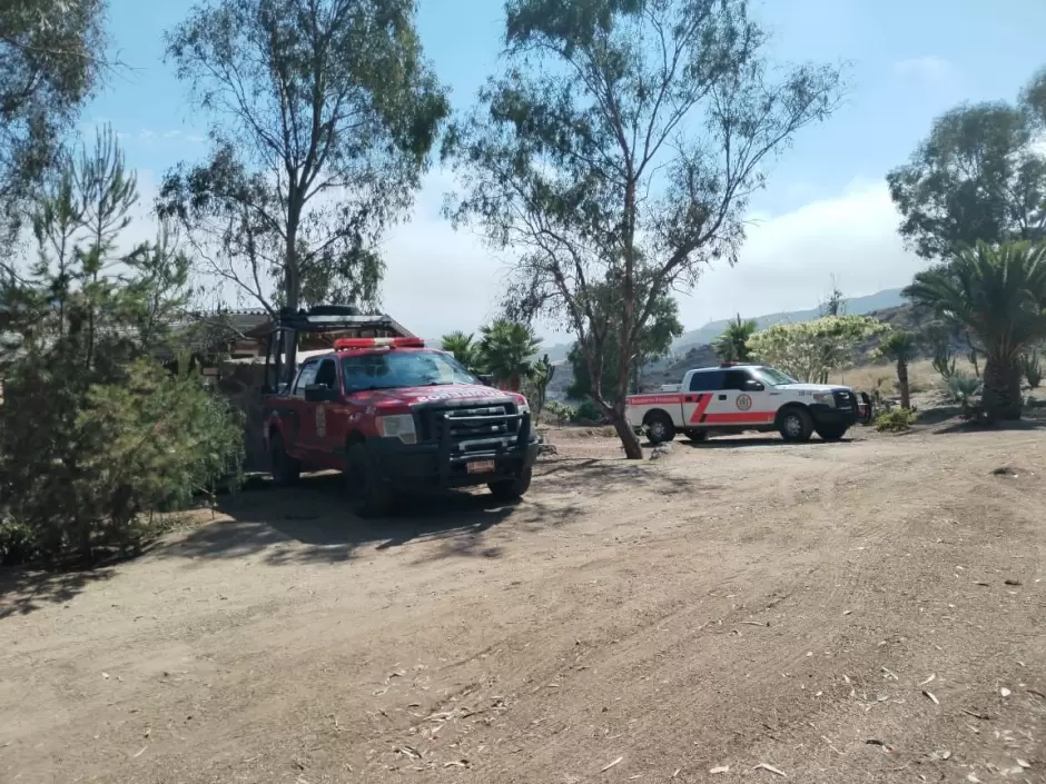 Incendio forestal en Rosarito