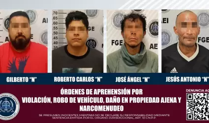 4 sujetos con orden de aprehensin