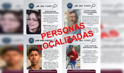 Localiza a cuatro personas desaparecidas