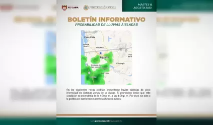 Advierte de lluvias