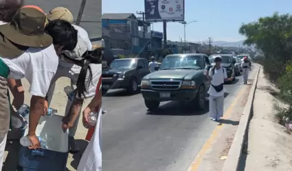 Venden agua en la calle para reunir fondos