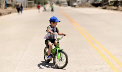 Obra de pavimentacin en La Presa Este