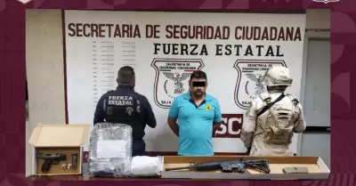 Decomisa FESC armas de fuego y droga en Mexicali; hay un detenido