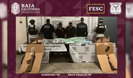 Asegurados con armas y droga