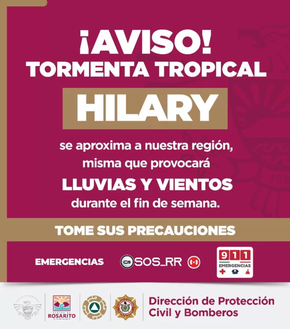 Lluvias y vientos ante la llegada de la Tormenta Hilary