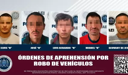 5 detenidos por diversos delitos