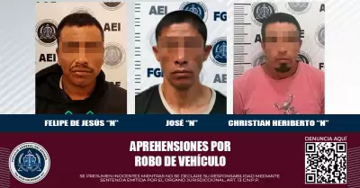 Detenidos por robo de vehculo