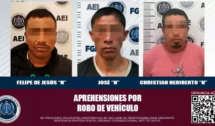 Detenidos por robo de vehculo