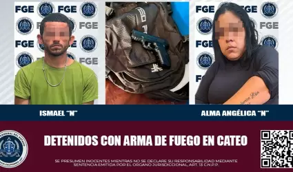 Asegura a dos personas durante un cateo