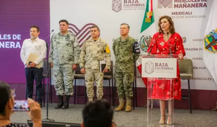 Destacan trabajo coordinado con fuerzas armadas ante paso de tormenta Hilary