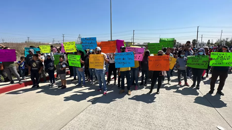 Protesta de migrantes