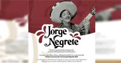 Invita Gobierno Municipal a participar en el 1er Concurso de Canto Jorge Negrete