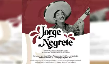 Invita Gobierno Municipal a participar en el 1er Concurso de Canto Jorge Negrete