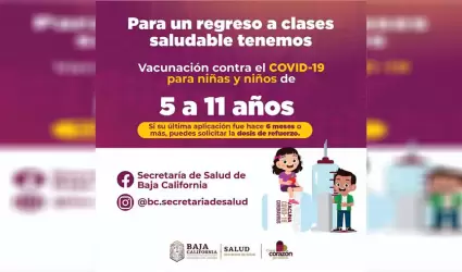 Vacunacin contra COVID-19 para nias y nios de 5 a 11 aos