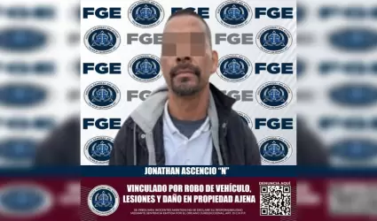 Detenido por robo de vehculo, lesiones y dao en propiedad ajena