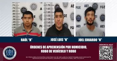 Detenidos por homicidio, robo de vehculo y robo