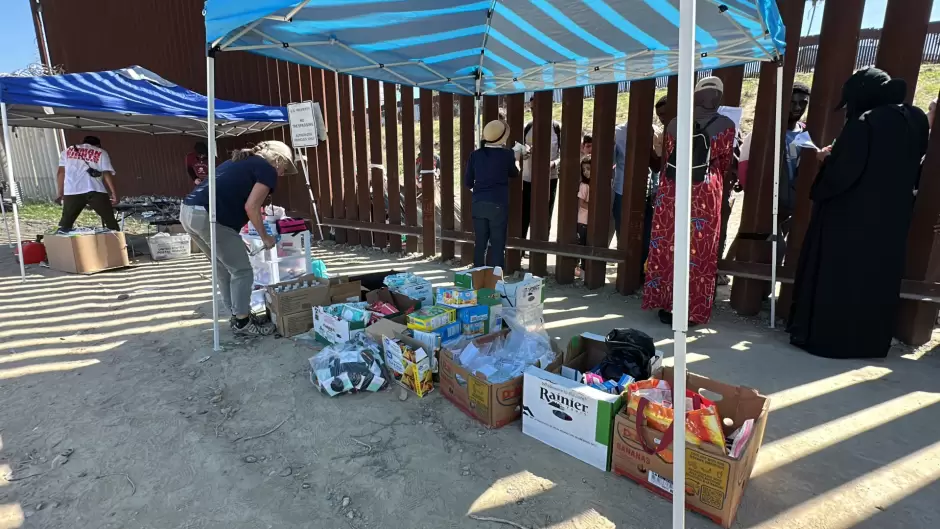 Campamento migrante