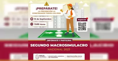 Llama gobierno de Baja California a participar en el segundo macro simulacro nac