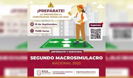 Llama gobierno de Baja California a participar en el segundo macro simulacro nac
