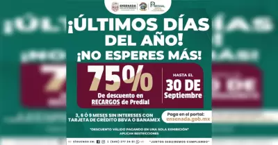 �ltima semana para obtener 75% de descuento en recargos de predial