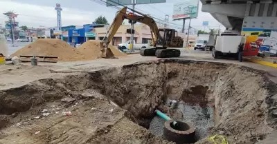 Trabajos del sistema sanitario en bulevar Alberto Limn y Gato Bronco