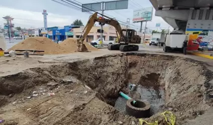 Trabajos del sistema sanitario en bulevar Alberto Limn y Gato Bronco