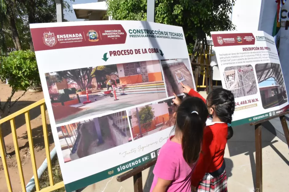 Inauguran techumbre escolar en kinder